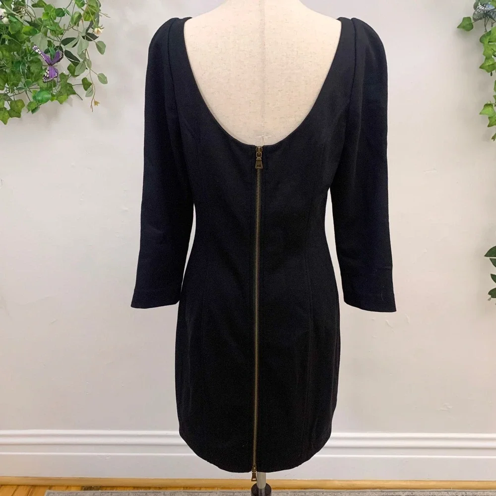 Diane von Furstenberg Arita Black Puff Sleeve Mini Dress‎ Size 12